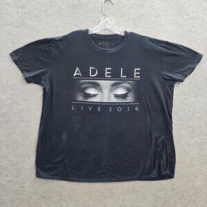 Adele Men‎ Shirt 2XL Black Concert Live 2016 Tour Short Sleeve Tee